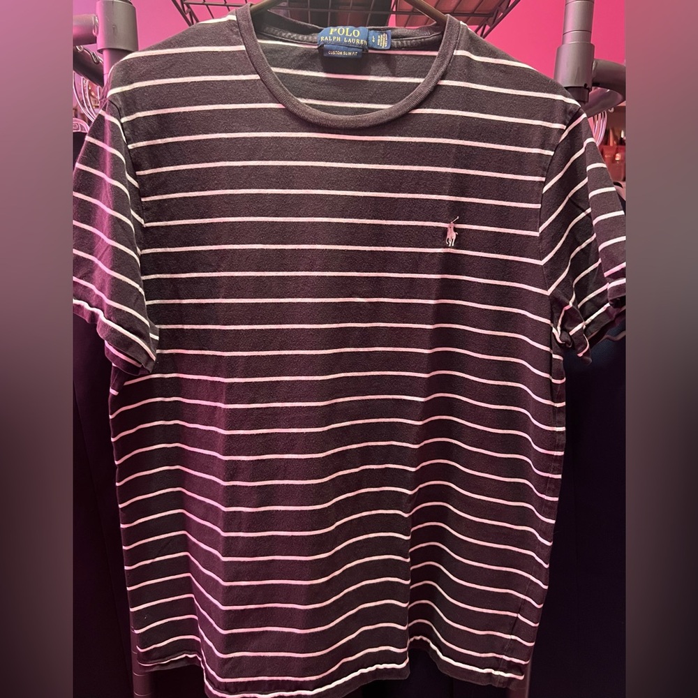 Polo by Ralph Lauren Black and White Striped Tee